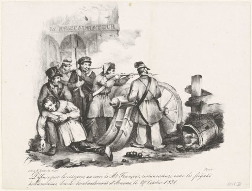 Bombardment by citizens of the Dutch frigates, 1830