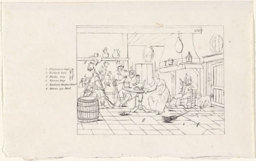 Key for the print with a scene from the play 'The Village on the Borders', 1830