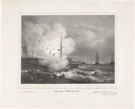 The explosion of the cannon boat of Jan van Speyk, 1831