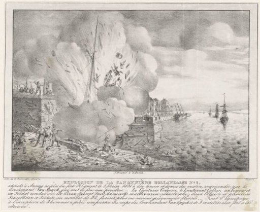The explosion of the cannon boat of Jan van Speyk, 1831