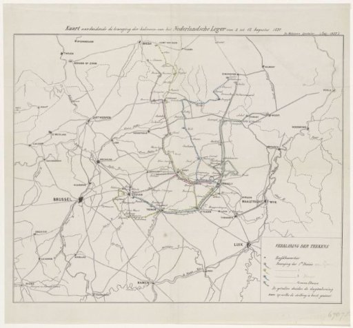 Map of Dutch troop movements during the Ten Days' Campaign, 1831
