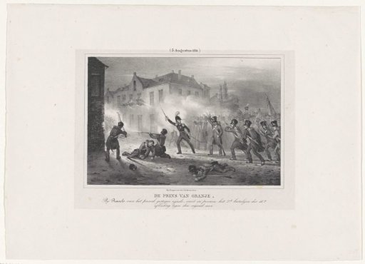 Prince of Orange leading the troops at Ravels, 1831