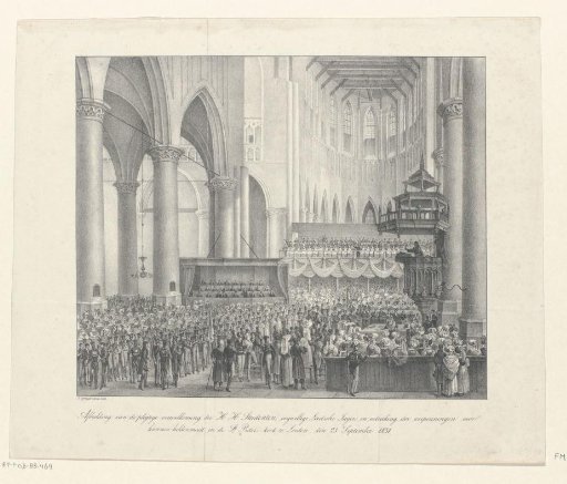 Presentation of commemorative medals to volunteer hunters of the Leiden University, 23 September 1831