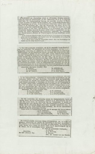 Newspaper clippings on the second centenary of the Athenaeum Illustre in Amsterdam, 1832