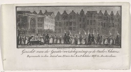 View of the Ghostly Apparition on the Oude Schans, Beginning in the Evening at 8:30 on October 8 and 9, 1833, in Amsterdam