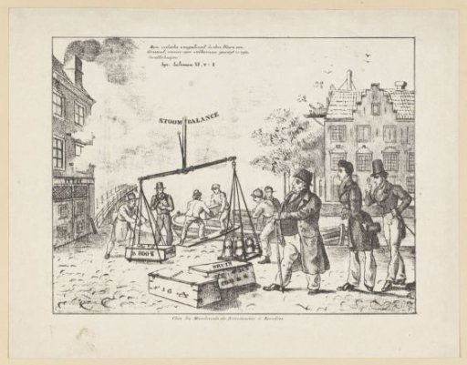 Satirical print on the fraud of the firm C. de Bruyn & Zonen, 1834