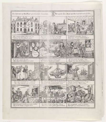Satirical print on the plans for the establishment of a Giro Bank, 1836