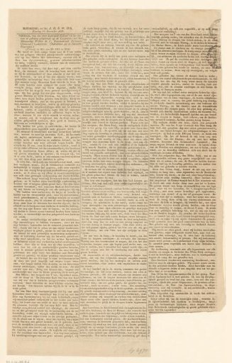 Newspaper Clipping Regarding the Shipwreck of the Steamship Willem I, 1837