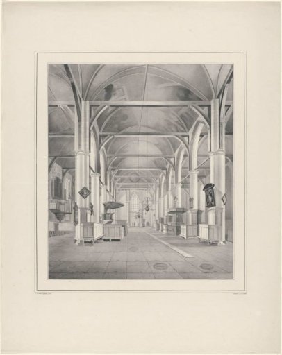 Interior of the Grote Kerk in Hoorn, before the fire on 3 August 1838