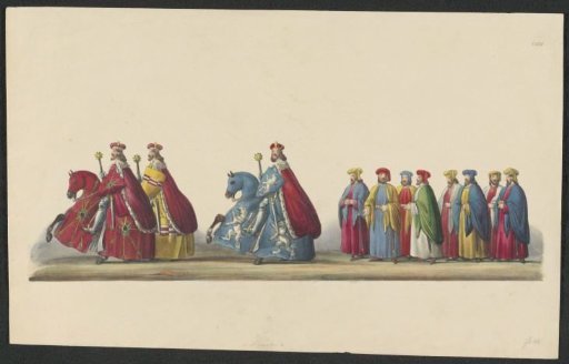 Costumed procession of 1841: horsemen (sheet XIII)