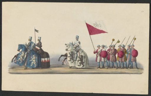 Costumed procession of 1841: knights (sheet XV)