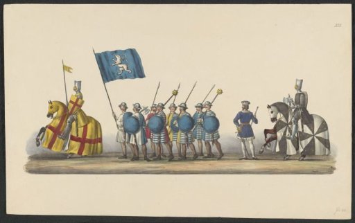 Costumed procession of 1841: knights (sheet XVI)