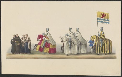 Costumed procession of 1841: knights (sheet V)