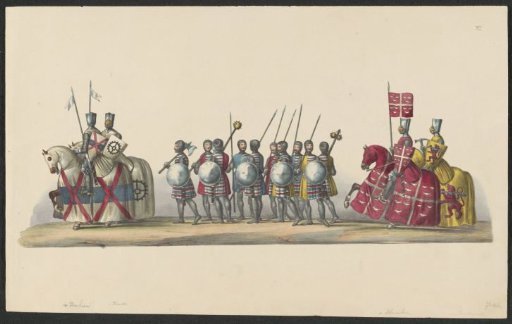 Costumed procession of 1841: knights and soldiers (sheet VI)