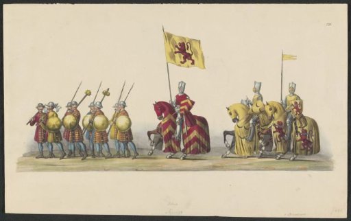 Costumed procession of 1841: knights and soldiers (sheet VII)