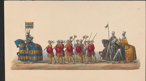 Costumed procession of 1841: knights and soldiers (sheet VIII)