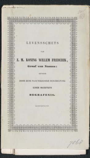 Booklet with two plates of the death of King William I in Berlin, 1843