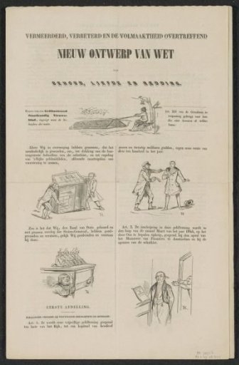 Reprint of the satire on the encouragement to participate in the (so-called) voluntary 3% loan of 1844 (sheet 1)