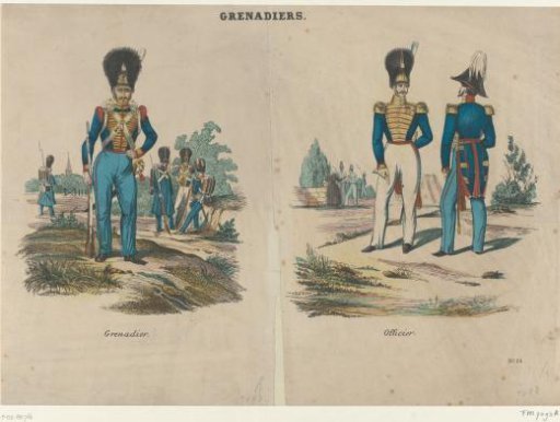 Uniforms of grenadiers, ca. 1845