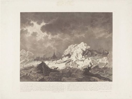 View of the Ice Jam and Dyke Break at Vuren near Gorcum on 22 February 1799 / View of the Ice that Accumulated on 22 February 1799, at Vuren near Gorcum