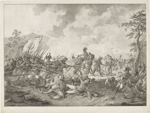 Capture of the Russian general Hermann during the battle at Bergen, 1799