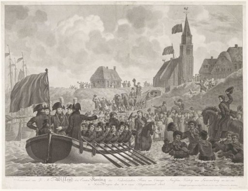 Arrival of His Majesty William the First, King of the Netherlands, Prince of Orange (...) at Scheveningen on the 30th of September 1813