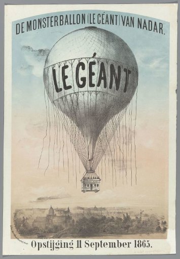 The Monster Balloon (Le Géant) by Nadar. Ascent 11 September 1865