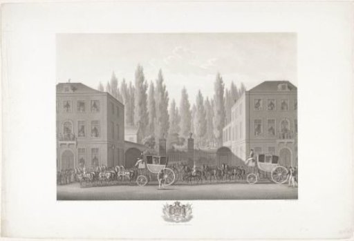 Two carriages in the procession for the inauguration of William I in Brussels on 21 September 1815