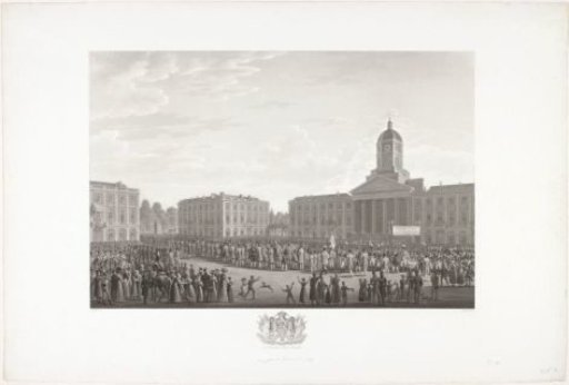 Procession of King William I over the Koningsplein in Brussels on 21 September 1815