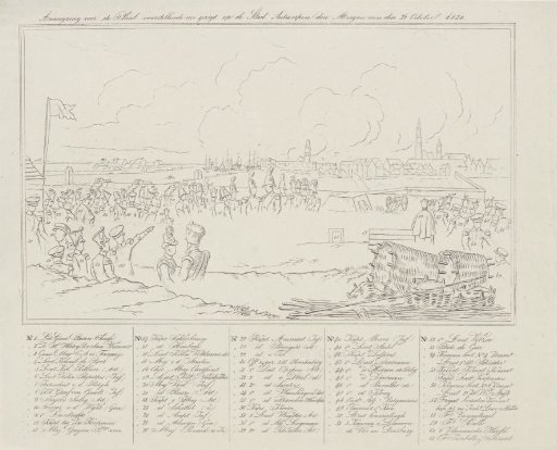 Explanation for the Print Depicting a View of the City of Antwerp on the Morning of 28 October 1830