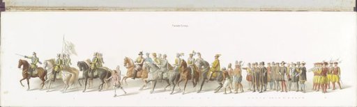 Second group in the procession celebrating the 25th anniversary of the reign of King William III in Amsterdam, 1874