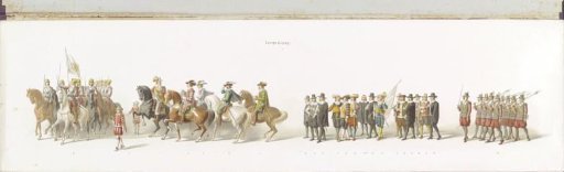 Third group in the procession celebrating the 25th anniversary of the reign of King William III in Amsterdam, 1874