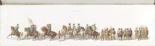 Fourth group in the procession celebrating the 25th anniversary of the reign of King William III in Amsterdam, 1874