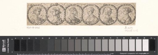 Frieze with six busts in laurel wreaths