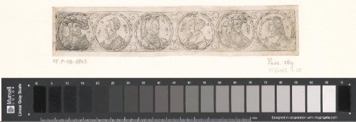 Frieze with six busts in laurel wreaths