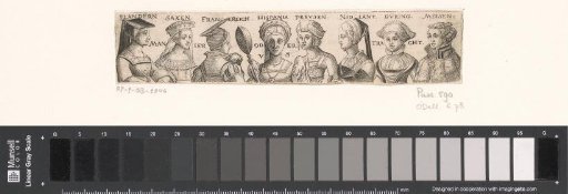 Frieze with eight busts of women of different nationalities