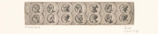 Frieze with fourteen busts in two rows of medallions
