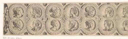 Frieze with fourteen busts in two rows of medallions
