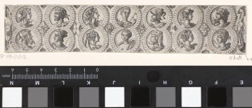 Frieze with fourteen heads in medallions, third from the right below Hercules
