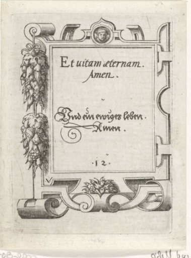 Inscription: Et uitam aeternam
