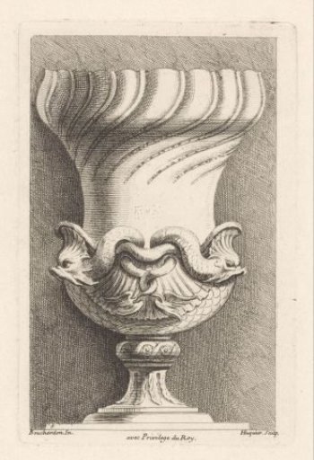 Vase with dolphins