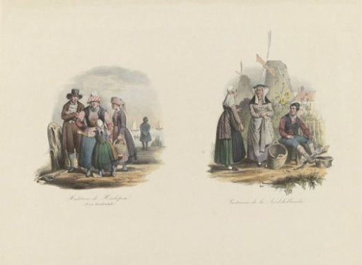 National Costumes of Hindeloopen and North Holland, ca. 1850