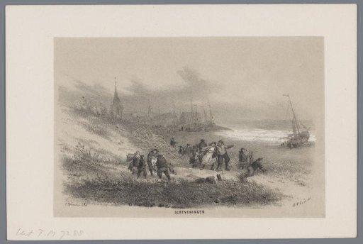 Scheveningen during the storm of 28 May 1860