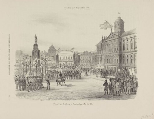 Celebrations on 4 September 1858 / Parade on the Dam in Amsterdam