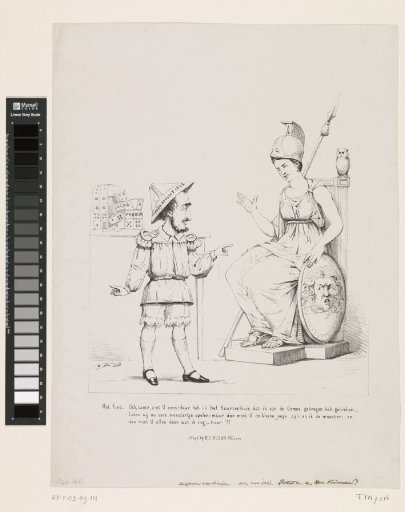 Satirical print on J.A. Keurenaer, director of the Delft Academy, 1861