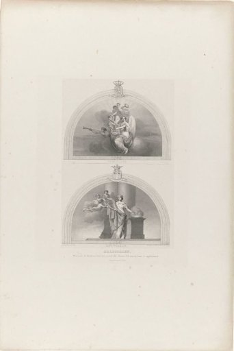 Allegorical decorations of the Festival Building where the music festival was held, 1854
