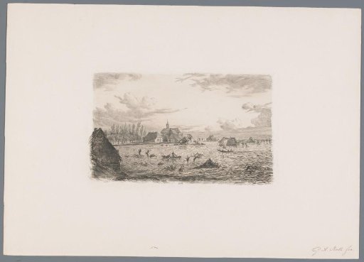 Flood in Kessel, 1855