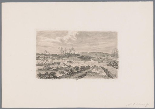 Dike breach at Ingen, 1855