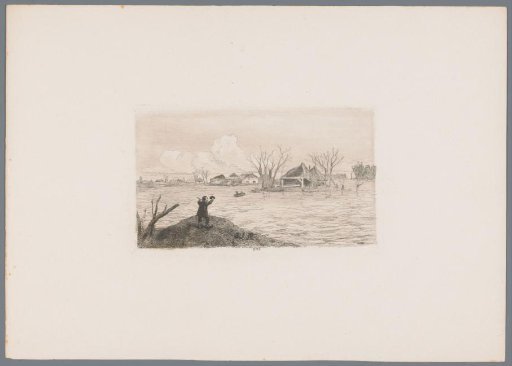 Dike breach at Poederoijen, 1855