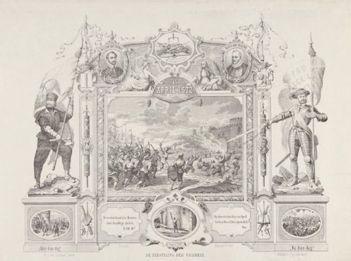 Commemorative plaque for the 300th anniversary of the capture of Den Briel, 1572-1872
